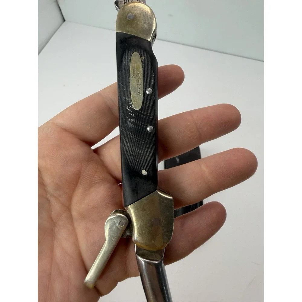 Buck 315 Yachtsman Marlin Spike Knife With Leather Sheath Vintage As Is